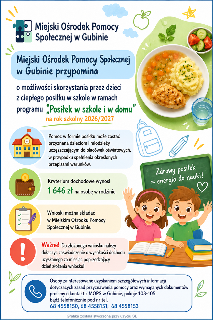nabór wniosków w programie "Posiłek w szkole i w domu"